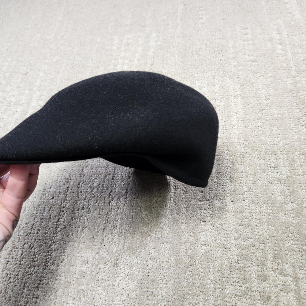 Country Gentleman Mens Black 100% Wool Tweed Flat Cap Ivy Driving Hat Medium
